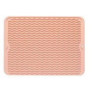 Detailed information about the product 1 pack Pink 30*40cm Silicone Dish Drying Mat for Multiple Usage,Easy clean,Eco-friendly,Heat-resistant,for Counter,Sink,Refrigerator or Drawer liner