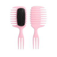 Detailed information about the product 1 Pack Pink Wet Dry Dual Use Anti Static Curl Definition Air Cushion Airbag Comb With Three-Pronged Wide-Tooth