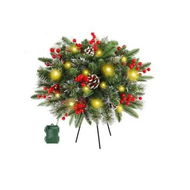 Detailed information about the product 1 Pack Prelit Artificial Christmas Trees Lights, Christmas Tree Pathway Lights with Stake Red Berries Pinecones Xmas Lights