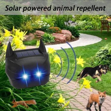 1 Pack Solar Nocturnal Animal Repeller with Flashing Light, Effective Coyote Deterrent for Yard, Farm and Garden
