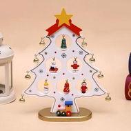 Detailed information about the product 1 Pack Wooden Christmas Tree Tabletop Decoration Mini Ornaments for Festive Desktop (White)