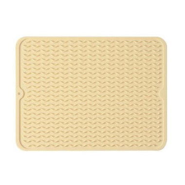 1 pack Yellow 30*40cm Silicone Dish Drying Mat for Multiple Usage,Easy clean,Eco-friendly,Heat-resistant,for Counter,Sink,Refrigerator or Drawer liner