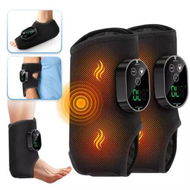 Detailed information about the product 1 Pair Cordless Heating Vibration Foot Ankle Massager Rechargeable Dual Motor Hot Compress Ankle Calf Arm Wrap Massage Belt(Black)