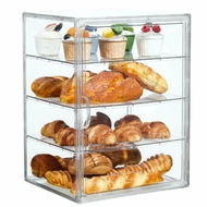 Detailed information about the product 1 Pc Cake Display Case,Bread Bin For Kitchen Countertop,4-Tier Adjustable Clear Bread Storage With Magnetic Door For Bakery And Pastry Shop