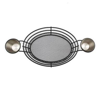 1 Pc Metal Snack Basket Round Serving Basket for French Fries Chips Fried Chicken and Bread Ideal for Kitchen Bar Restaurant and Home Party