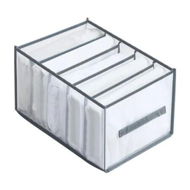 Detailed information about the product 1 PCS 5 Grids Washable Portable Closet Organizer Mesh Separation Storage Box Foldable Closet Drawer Scarves Leggings Skirts T-shirts Jeans,