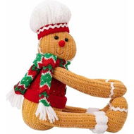 Detailed information about the product 1 PCS Red Funny Knitted Gingerbread Man Curtain Tiebacks Christmas Window Drapes Holders with Buckles