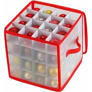 Detailed information about the product 1-Red Plastic Christmas Ornament Storage Box with Zippered Closure, Hold 64 Christmas Balls Holiday Ornaments Storage Cube Organizer Dividers