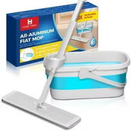 Detailed information about the product 1 set Mop Pads Aluminum Flat Mop and Bucket Set with Wringer Foldable Silicone Mop Head No Electricity Needed Floor Cleaning
