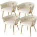 1 Set of 4 Artiss Dining Chairs Velvet Armchair Beige. Available at Crazy Sales for $499.95