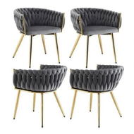 Detailed information about the product 1 Set of 4 Artiss Dining Chairs Velvet Armchair Grey