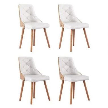 1 Set of 4 Artiss Dining Chairs White PU