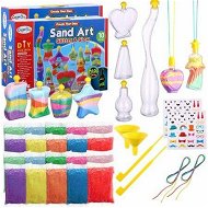 Detailed information about the product 10 Bottles Sand Art Kits for Kids, Sand Art Activity Kit Colored Pendent Bottles Funnels Stick Glow in The Dark Sand Art Glitter Packets Stickers for DIY