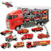 10 In 1 Fire Truck Toy Set For Toddlers Mini Carrier Truck Battle Toy Set For 3 Year Old Boys. Available at Crazy Sales for $34.95