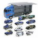 10 In 1 Police Transport Truck Mini Die-Cast Plastic Play Vehicle In Carrier Car Toy Set. Available at Crazy Sales for $34.95