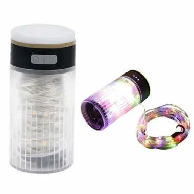 10 Meters LED Camping String Light Portable 2 in 1 Campsite Ambient Lamp Tent Light for Camping Hiking Courtyard Tent Decoration-Multicolor