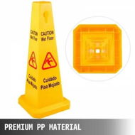 Detailed information about the product 10 Pack Floor Safety Cone 67 cm Yellow Caution Wet Floor Sign 4 Sided Floor Wet Sign Public Safety Wet Floor Cones Bilingual Wet Sign