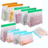 Detailed information about the product 10 Pack Large Reusable Food Storage Bags Stand Up, Reusable Sandwich Gallon Freezer Bags Snack Bags for Meat Fruit Cereal Snacks