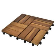 Detailed information about the product 10 Pcs Acacia Decking Tiles 30 X 30 Cm