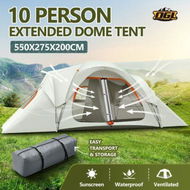 Detailed information about the product 10 Person Tent Beach Camping Auto Instant Family Sun Shade Fishing Shelter Dome Cabin Outdoor Party Travel Sleep Waterproof 550x275x200cm