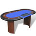 10-Player Poker Table with Dealer Area and Chip Tray Blue. Available at Crazy Sales for $499.95