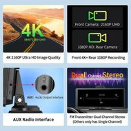 Detailed information about the product 10' Touchscreen Dash Cam with Android Auto Mirror Link WiFi Bluetooth FM AUX TF Car Monitor HD 4K 1080P (TF Memory Card is Not Included)