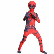 Detailed information about the product 100-110cm Deadpool Kids 3D Print Bodysuit Jumpsuit Superhero Outfits with Headwear Halloween Christmas Party Costume