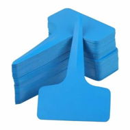 Detailed information about the product 100 Pcs 6 x10cm Plastic Plant T-Type Tags Nursery Garden Labels (Blue)