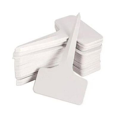 100 Pcs 6 x10cm Plastic Plant T-Type Tags Nursery Garden Labels (White)