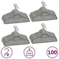 Detailed information about the product 100 Pcs Clothes Hanger Set Anti-slip Grey Velvet