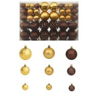 Detailed information about the product 100 Piece Christmas Ball Set 3/4/6 cm Brown/Bronze/Gold