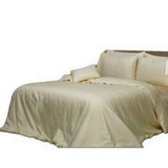 Detailed information about the product 1000 TC 6 Pcs Striped Quilt Covers - Ivory