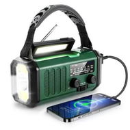 Detailed information about the product 10000mAh Emergency Hand Crank Radio AM/FM with LED Flashlight Solar Radio, Portable Weather Radio for Family Outdoor Camping,Green