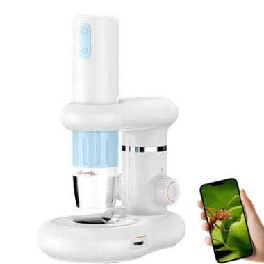 1000x Digital Microscope, Coin Magnifier with 8 Adjustable LED Lights, Compatible with iPhone, Android, Mac, Windows