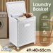 100L Double Laundry Hamper with Lid & Wheels â€“ Foldable 2-Section Rolling Clothes Basket for Bathroom & Laundry Room. Available at Crazy Sales for $69.96