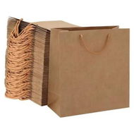 Detailed information about the product 100pcs Bulk Kraft Paper Bags Pack Brown Shopping Retail Gift Bags Reusable Brown