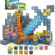 Detailed information about the product 100Pcs Magnetic Blocks Build Mine Magnet World Sword Edition Mine Sword Caverns Magnet Classroom Must Haves Toddler Toys for Boys and Girls Age 3+