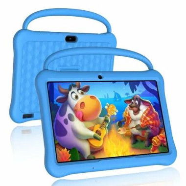 10.1 inch Android 13 Tablet for Kids with 4GB RAM 64GB ROM, 6000mAh, Bluetooth,WiFi,Parental Control,Dual Camera, App Pre-Installed(Blue)