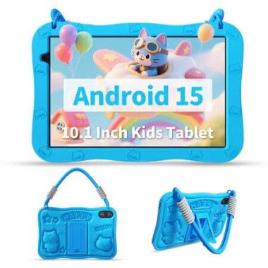 10.1 Inch Android 15 Tablet with 1280 x 800 HD Display,8GB RAM 32GB ROM,WiFi,Bluetooth,Dual Camera,Parental Control for Boys and Girls(Blue)