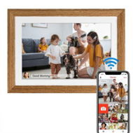 Detailed information about the product 10.1 Inch Smart WiFi Digital Photo Frame 1280x800 IPS LCD Touch Screen,Auto-Rotate Portrait and Landscape,Built in 16GB Memory,Share Moments Instantly from Anywhere (Wooden)