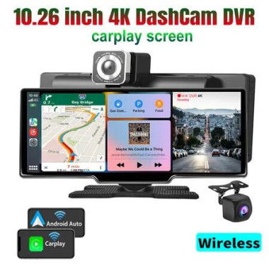 10.26 Inch Carplay GPS DashCam 128G Car Screen Smart Wireless 4K Dashcam MP5 Android AUTO Carplay Video Player Christmas Gift