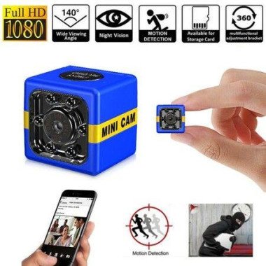 1080P Cop Cam Mini Spy Hidden Camera Convert Security Nanny Cam With Loop Recording/Motion Detection For Home Car Office 8GB Micro SD Card.