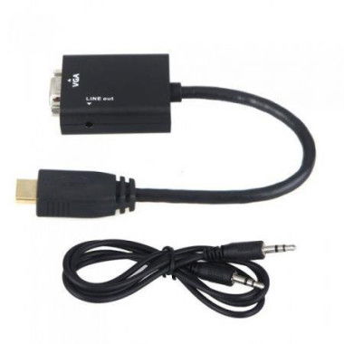 1080P HDMI Male To VGA Female Cable Video Converter Adapter HD Conversion Cable With Audio Output