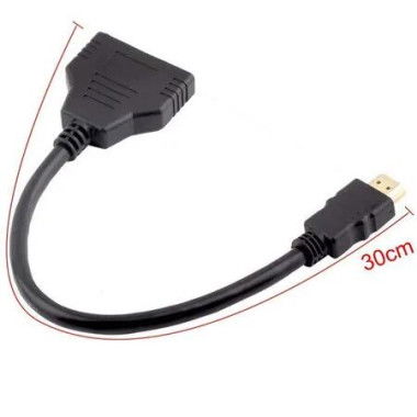 1080P HDMI Splitter Adapter Cable (HDMI Male 1080P to Dual HDMI Female): Connect 1 HDMI Source to 2 TVs