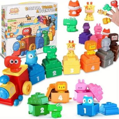 10pcs Animal Farm Train Toys For Youngsters Educational Learning Toys with Numbered Tracks for Counting,Matching Sorting STEM Play,Counting Playset