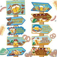 Detailed information about the product 10PCS Oktoberfest Signage Set Signage Lawn Stakes Ideal For Oktoberfest Celebrations And Festive Events
