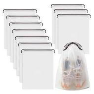 Detailed information about the product 10PCS Portable Shoe Storage Drawstring Eco Storage Bag for Sundries Travel Makeup Bag Transparent Plastic Storage Bag