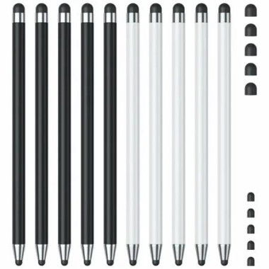 10Pcs Stylus Pen,Stylus Pen for iPad/iPhone/Android Smartphone and Tablets,Compatible with All Capacitive Touch Screen (Black/White)