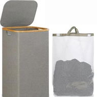 Detailed information about the product 110L Large Laundry Basket with Lid,Handle And Lid,Collapsible Clothes Basket Organizer with Removable Inner Bag for Clothes Toys Towels Color Grey