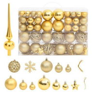 Detailed information about the product 111 Piece Christmas Bauble Set Gold Polystyrene